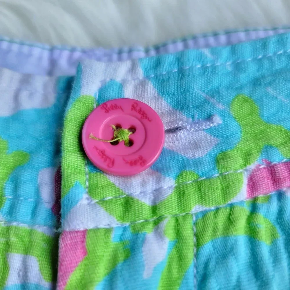 Lilly Pullitzer Buttercup Shorts Size 0 Scalloped Preppy Nantucket Summer Fem